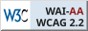 遵守2A級無障礙圖示，萬維網聯盟（W3C）- 無障礙網頁倡議（WAI） Web Content Accessibility Guidelines 2.2 